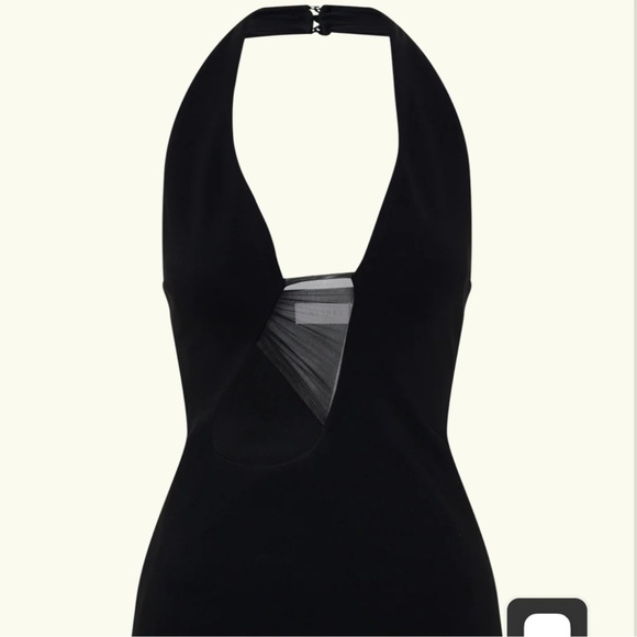 Meshki Black Mini Dress with Sheer Detail - Picture 4 of 4